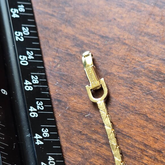 Christian Dior Bracelet Green Cabochon Crystal Gold Plated SIGNED VINTAGE Pretty - Picture 7 of 16